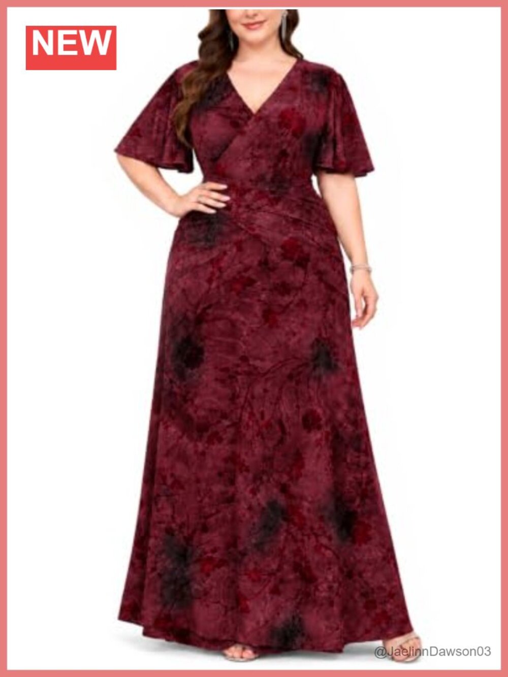 Plus Size Tie Dye Floral Maxi Dress V Neck Wrap Ruched Formal Evening Gown
